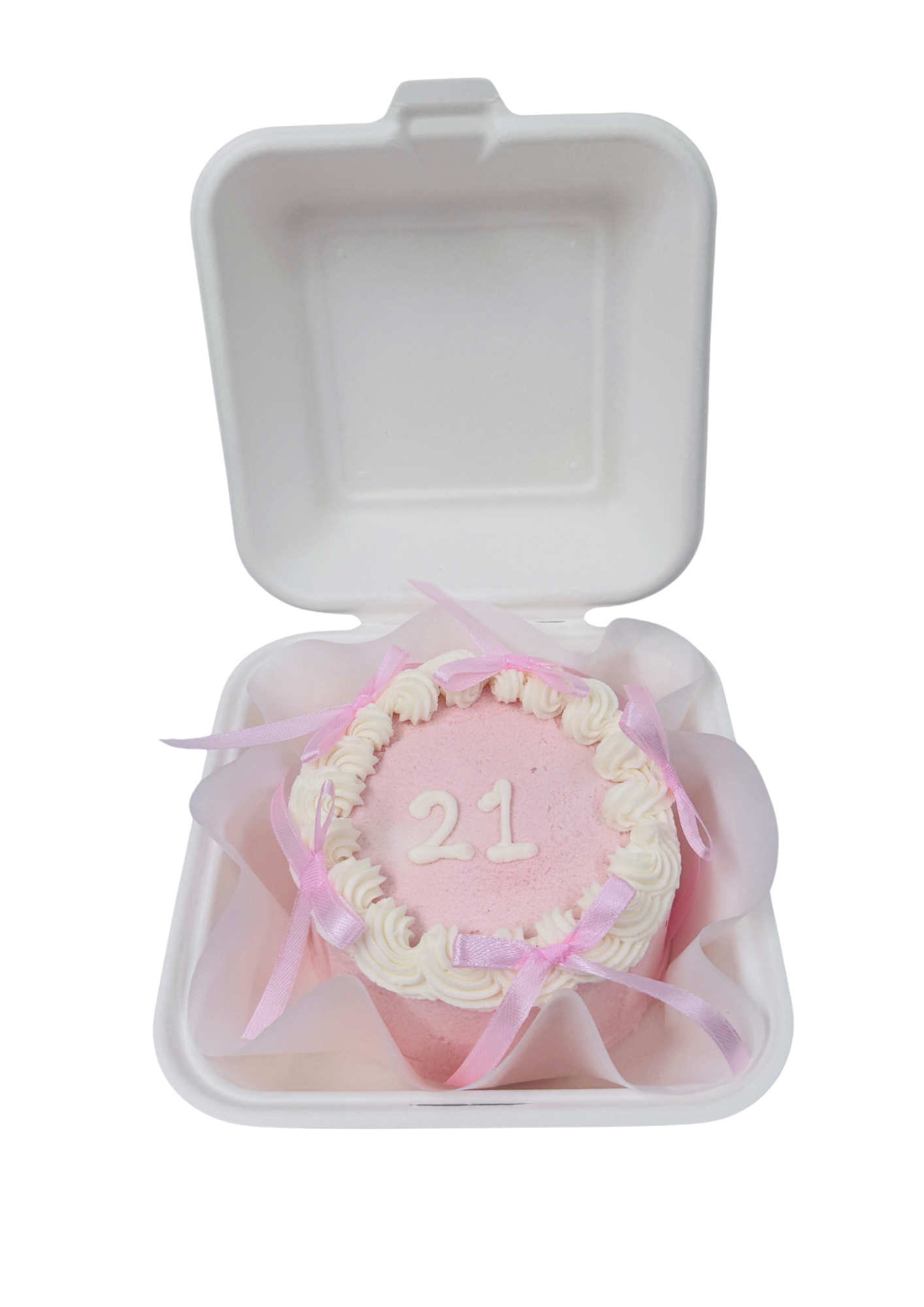 Vintage pink bow cake