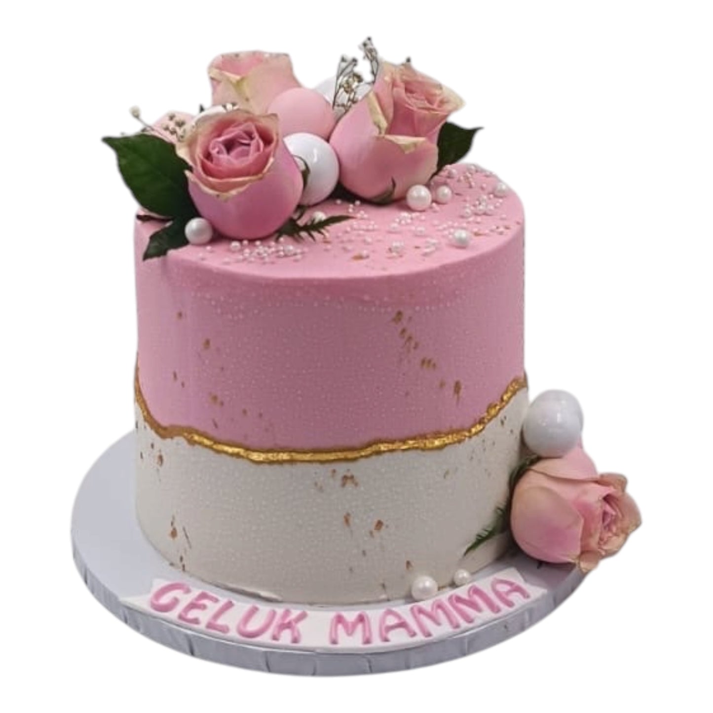 Pink Elegance Floral Cake