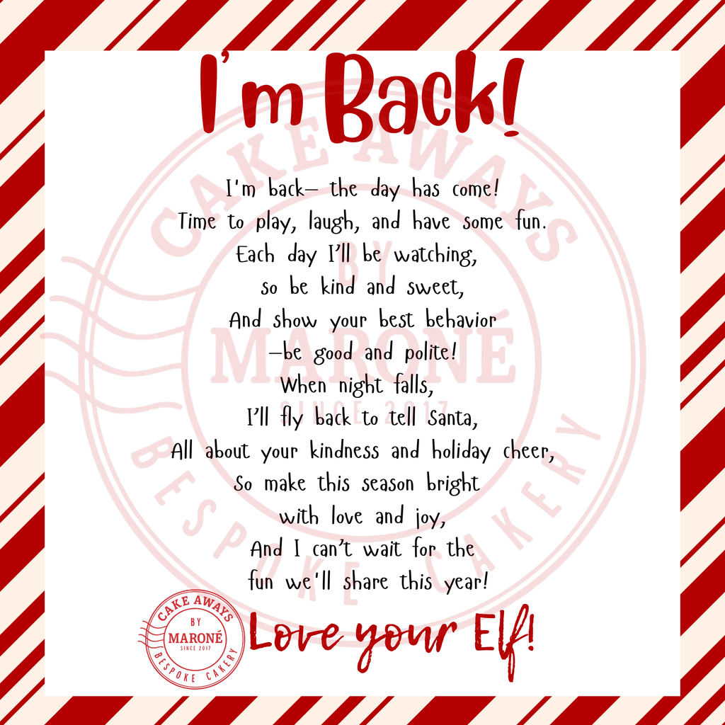 I'm Back Elfie Cookies