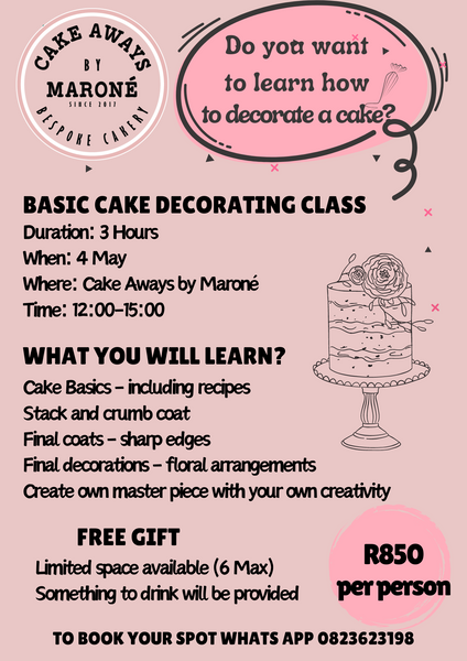 Basic Cake Decorating Class - 4 May