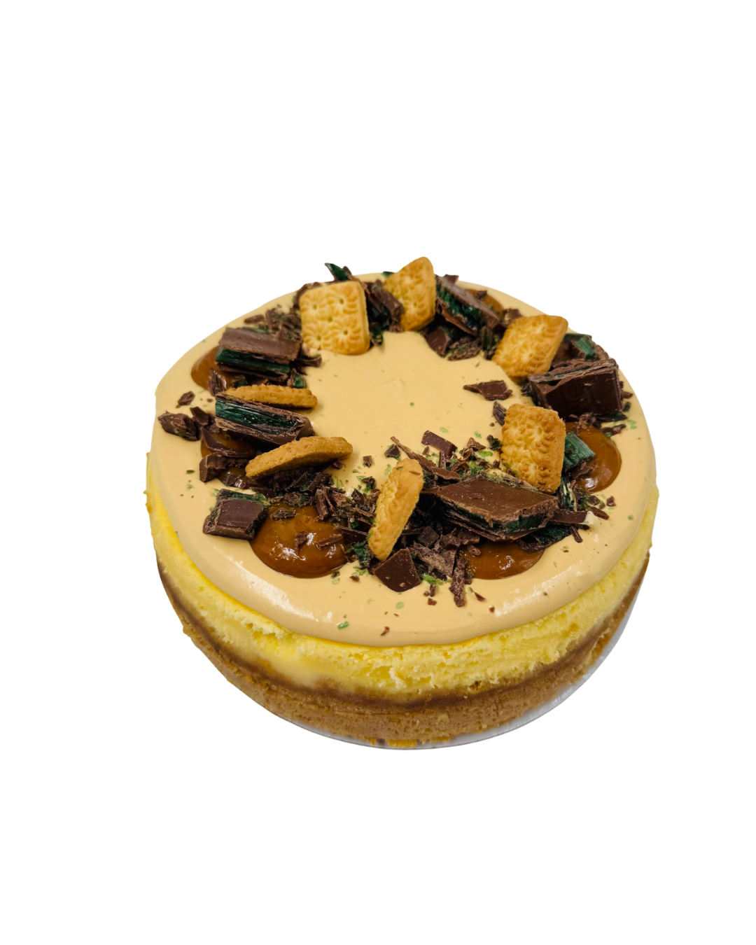 Peppermint crisp caramel cheesecake