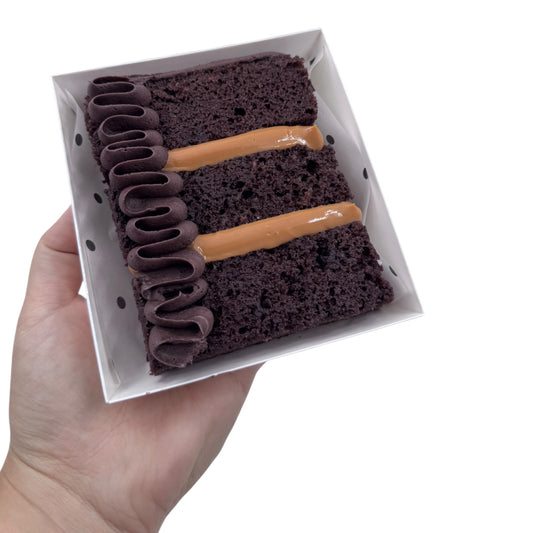 Chocolate Caramel Cake Slice