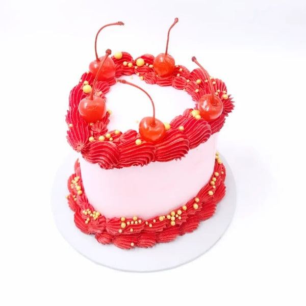 Cherry heart cake