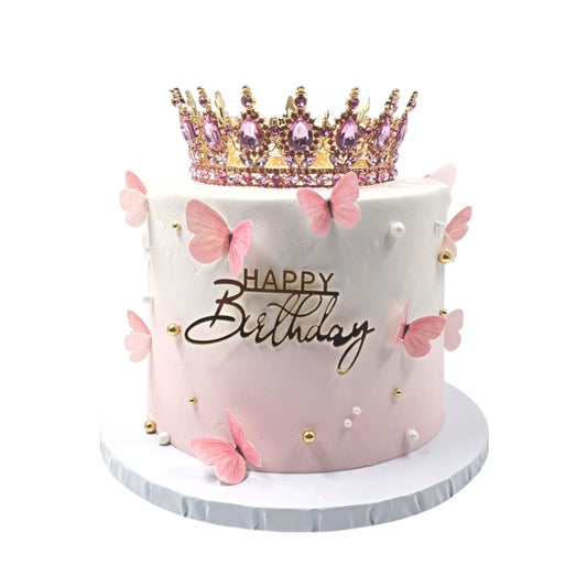 Golden Pink Crown Cake