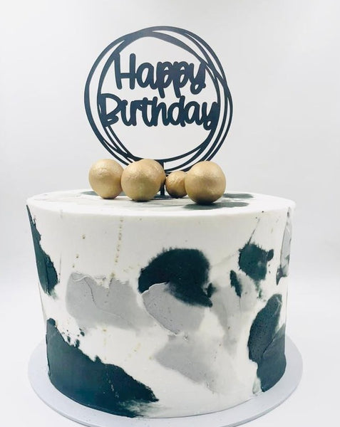 Classic Black Grey and Gold Cake
